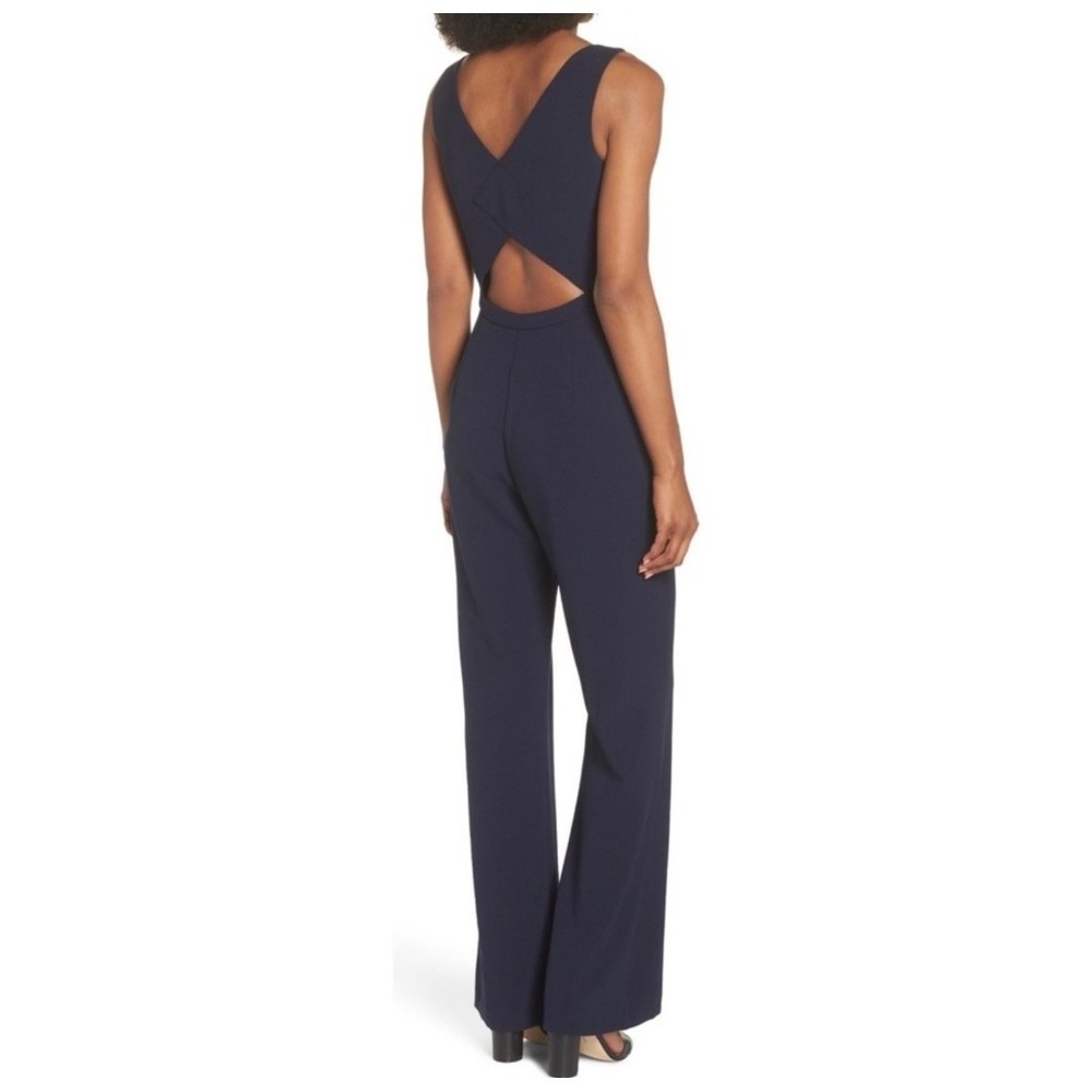 Chelsea 28 Sleeveless Cutout Back Navy Jumpsuit Size 2